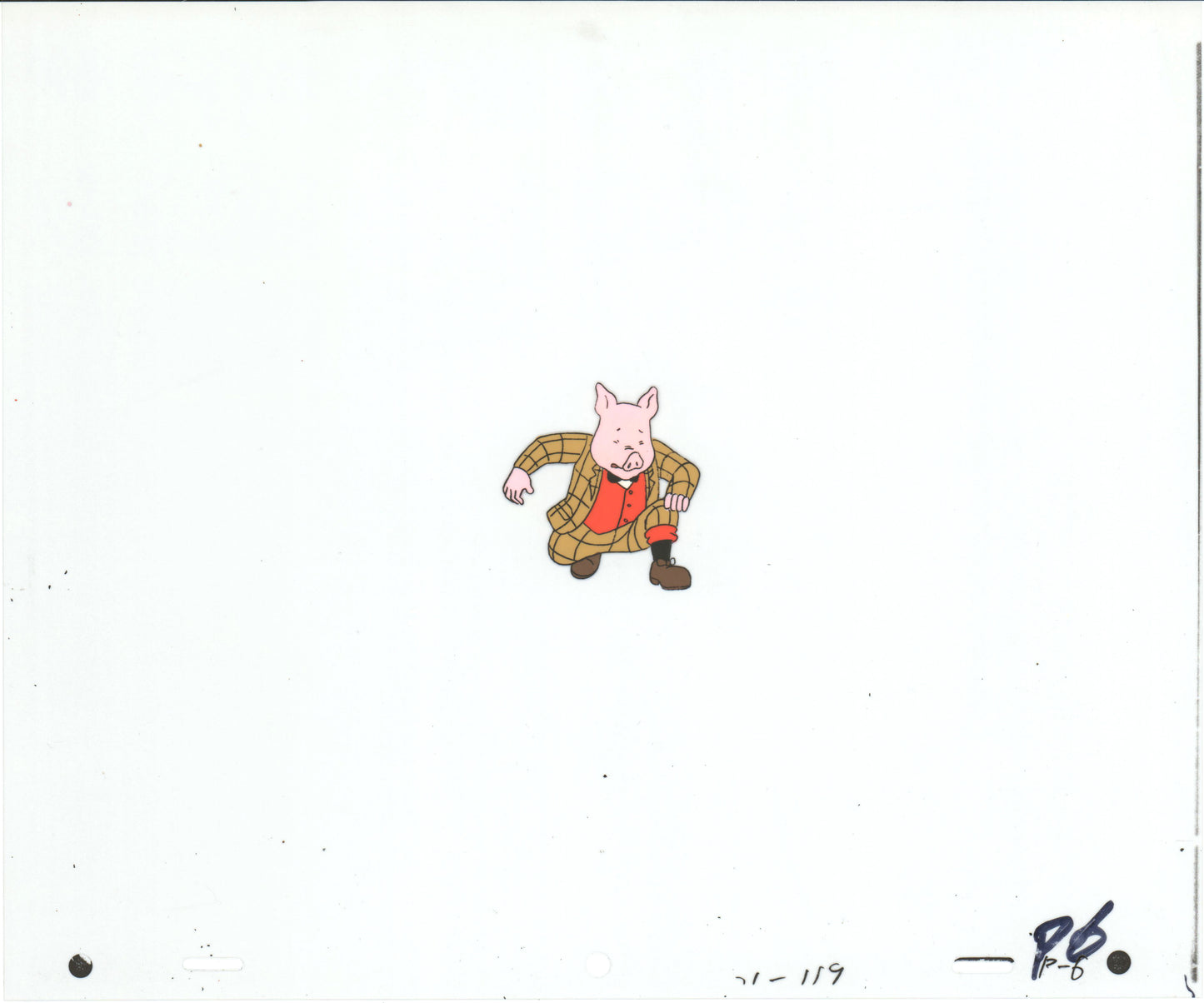 RUPERT Bear Podgy Pig Original Production Animation Cel from the Cartoon by Nelvana Tourtel Animation 1990s 8-341