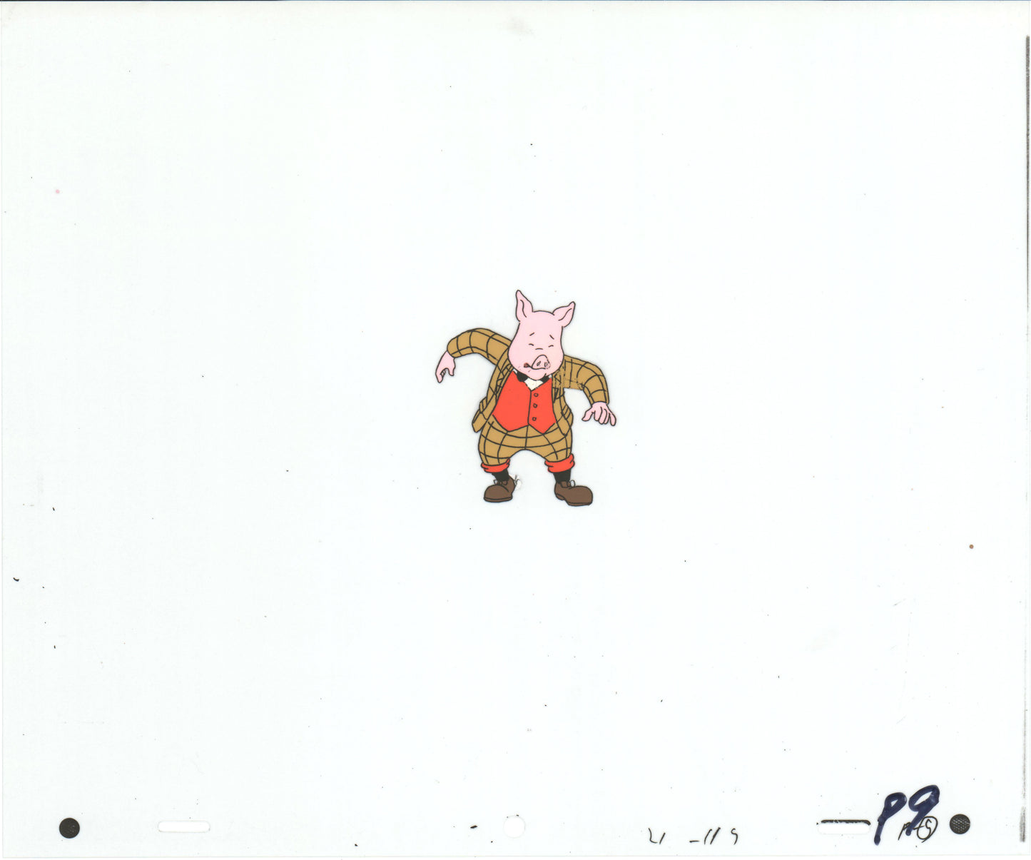 RUPERT Bear Podgy Pig Original Production Animation Cel from the Cartoon by Nelvana Tourtel Animation 1990s 8-342