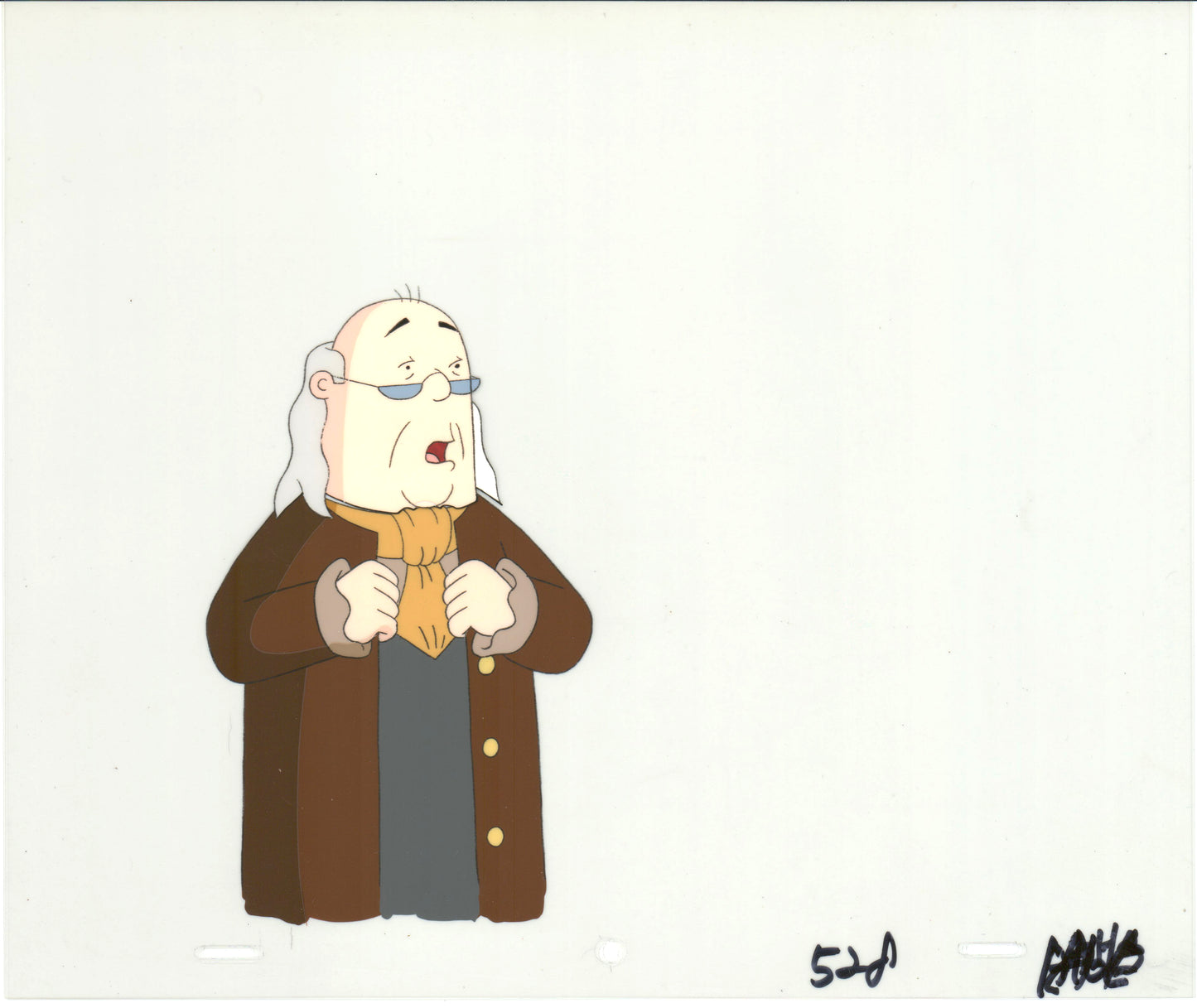 Dilbert Ben Franklin Original Production Animation Cel and Drawing Scott Adams 1999-2000 B423