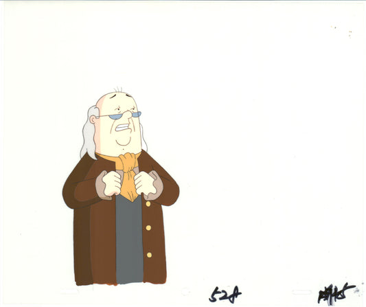 Dilbert Ben Franklin Original Production Animation Cel and Drawing Scott Adams 1999-2000 B425