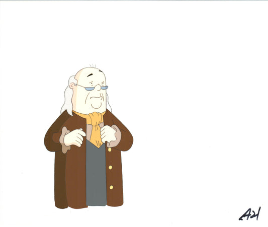 Dilbert Ben Franklin Original Production Animation Cel and Drawing Scott Adams 1999-2000 B429