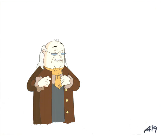 Dilbert Ben Franklin Original Production Animation Cel and Drawing Scott Adams 1999-2000 B431