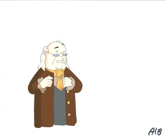 Dilbert Ben Franklin Original Production Animation Cel and Drawing Scott Adams 1999-2000 B432