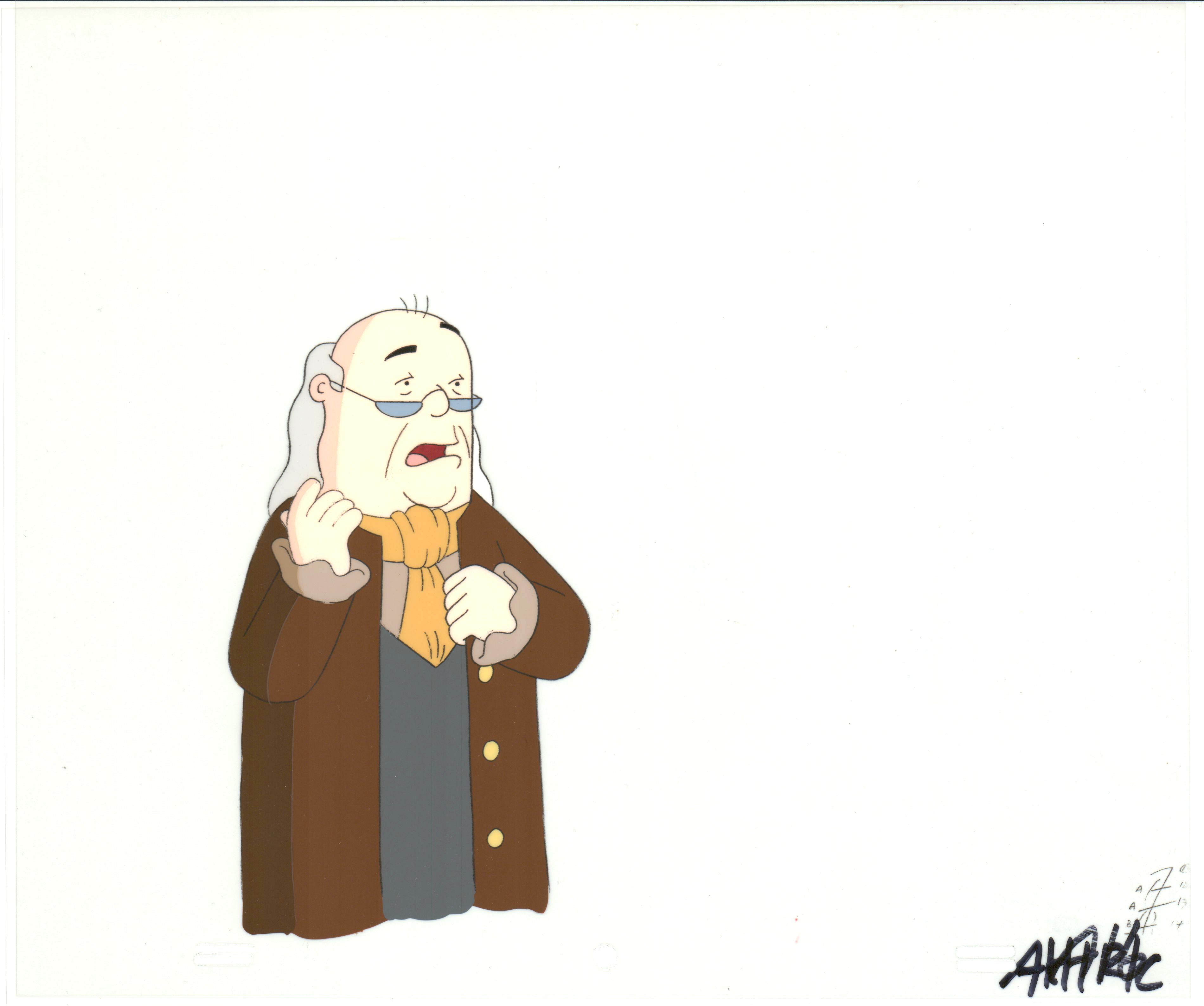 Dilbert Ben Franklin Original Production Animation Cel And Drawing Sco