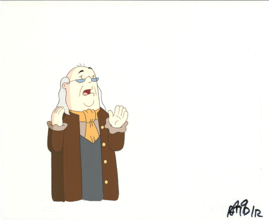 Dilbert Ben Franklin Original Production Animation Cel and Drawing Scott Adams 1999-2000 B441