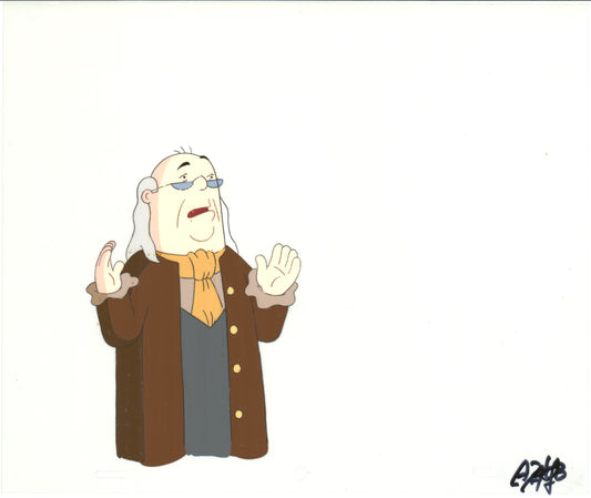 Dilbert Ben Franklin Original Production Animation Cel and Drawing Scott Adams 1999-2000 B442