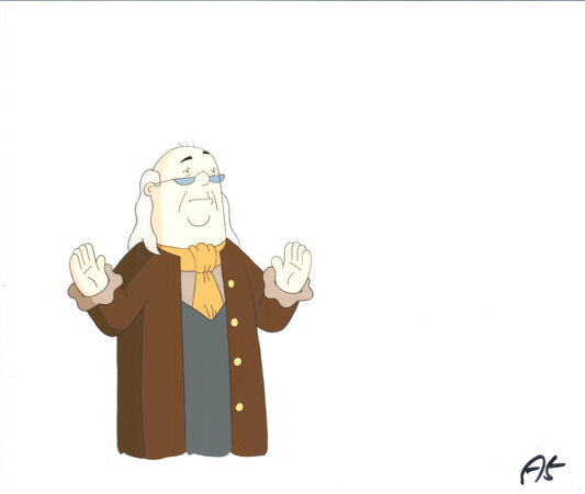 Dilbert Ben Franklin Original Production Animation Cel and Drawing Scott Adams 1999-2000 B446