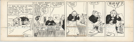 Cap Stubbs and Tippie Original Ink Daily Comic Strip Art Signed and Drawn by Edwina Dumm 1946 8-498