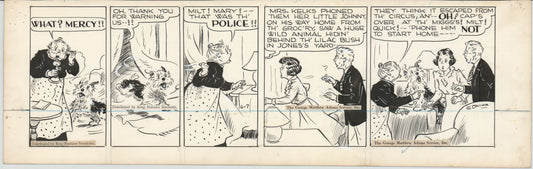 Cap Stubbs and Tippie Original Ink Daily Comic Strip Art Signed and Drawn by Edwina Dumm 1946 8-499