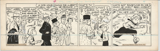 Cap Stubbs and Tippie Original Ink Daily Comic Strip Art Signed and Drawn by Edwina Dumm 1946 8-501