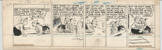 Cap Stubbs and Tippie Original Ink Daily Comic Strip Art Signed and Drawn by Edwina Dumm 1946 8-503