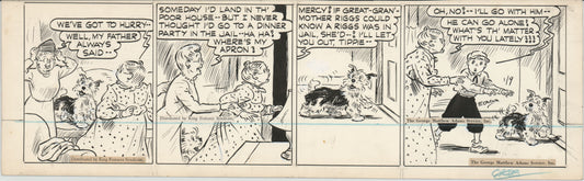 Cap Stubbs and Tippie Original Ink Daily Comic Strip Art Signed and Drawn by Edwina Dumm 1946 8-504
