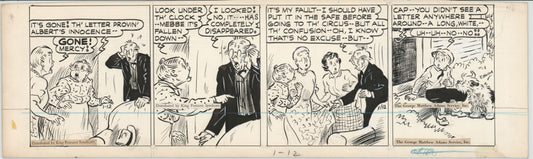 Cap Stubbs and Tippie Original Ink Daily Comic Strip Art Signed and Drawn by Edwina Dumm 1946 8-507