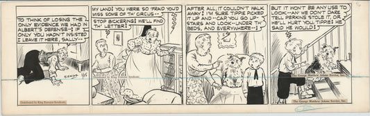 Cap Stubbs and Tippie Original Ink Daily Comic Strip Art Signed and Drawn by Edwina Dumm 1946 8-509