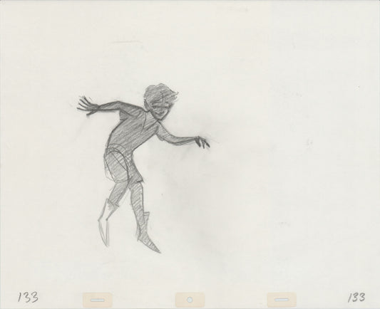 Hook Steven Spielberg and Amblin Production Animation Cel Drawing of Peter Pan's Shadow 1991 8-626