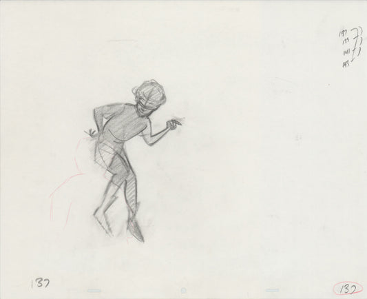 Hook Steven Spielberg and Amblin Production Animation Cel Drawing of Peter Pan's Shadow 1991 8-627