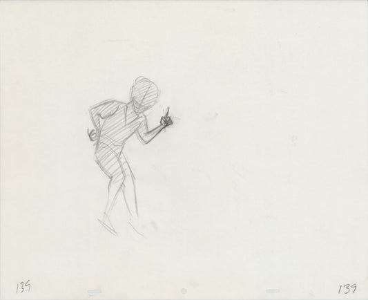 Hook Steven Spielberg and Amblin Production Animation Cel Drawing of Peter Pan's Shadow 1991 8-629