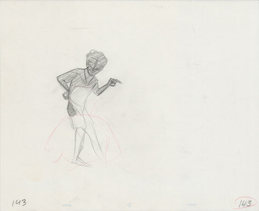 Hook Steven Spielberg and Amblin Production Animation Cel Drawing of Peter Pan's Shadow 1991 8-631