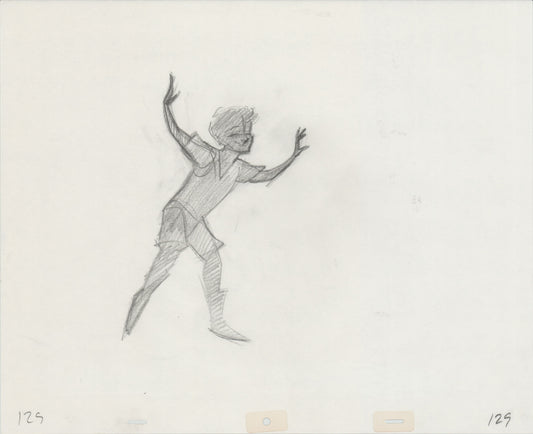 Hook Steven Spielberg and Amblin Production Animation Cel Drawing of Peter Pan's Shadow 1991 8-637