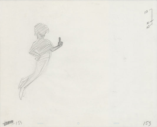 Hook Steven Spielberg and Amblin Production Animation Cel Drawing of Peter Pan's Shadow 1991 8-647