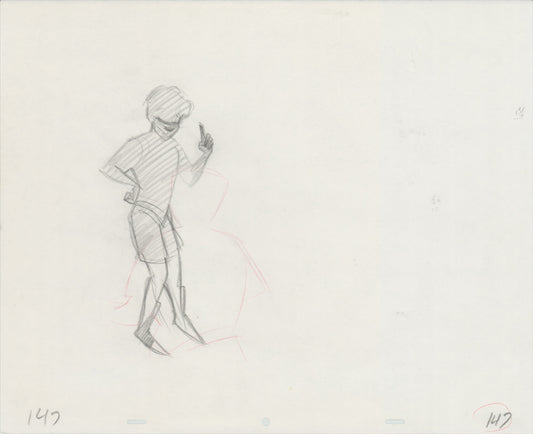 Hook Steven Spielberg and Amblin Production Animation Cel Drawing of Peter Pan's Shadow 1991 8-648