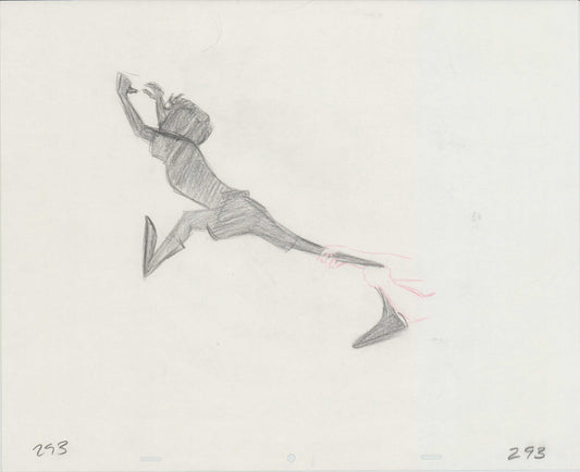 Hook Steven Spielberg and Amblin Production Animation Cel Drawing of Peter Pan's Shadow 1991 8-651