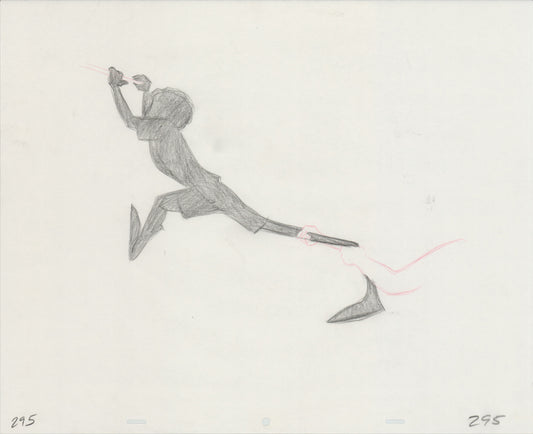 Hook Steven Spielberg and Amblin Production Animation Cel Drawing of Peter Pan's Shadow 1991 8-652