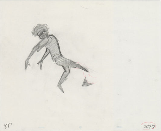 Hook Steven Spielberg and Amblin Production Animation Cel Drawing of Peter Pan's Shadow 1991 8-655