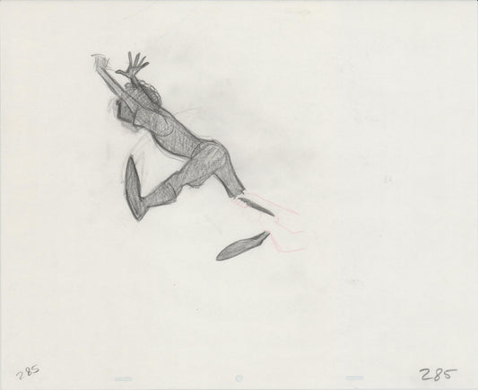 Hook Steven Spielberg and Amblin Production Animation Cel Drawing of Peter Pan's Shadow 1991 8-663