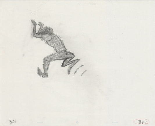 Hook Steven Spielberg and Amblin Production Animation Cel Drawing of Peter Pan's Shadow 1991 8-665