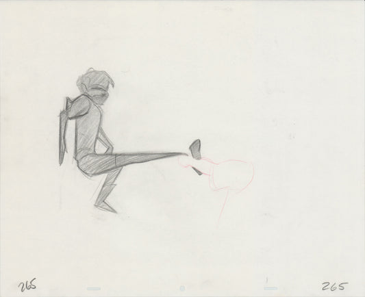 Hook Steven Spielberg and Amblin Production Animation Cel Drawing of Peter Pan's Shadow 1991 8-670