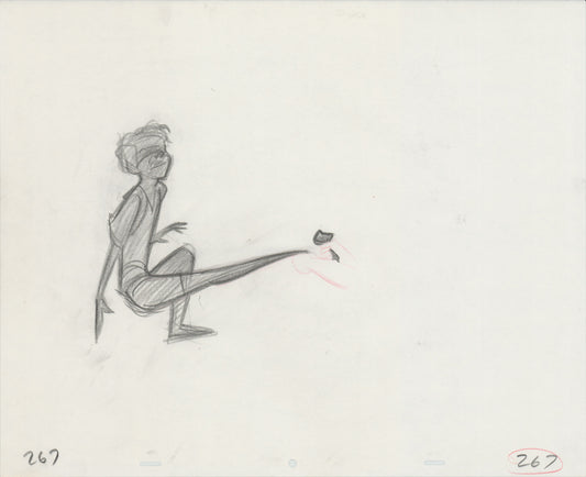 Hook Steven Spielberg and Amblin Production Animation Cel Drawing of Peter Pan's Shadow 1991 8-672