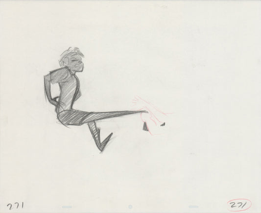 Hook Steven Spielberg and Amblin Production Animation Cel Drawing of Peter Pan's Shadow 1991 8-674