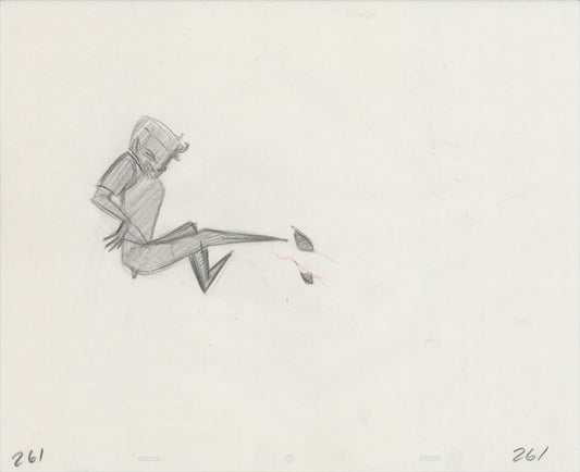 Hook Steven Spielberg and Amblin Production Animation Cel Drawing of Peter Pan's Shadow 1991 8-677