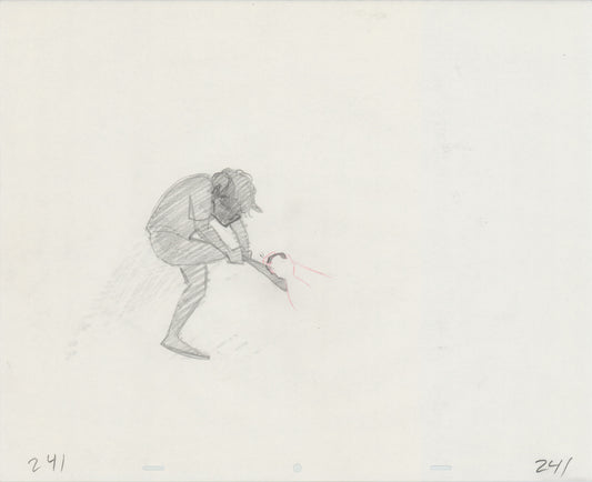 Hook Steven Spielberg and Amblin Production Animation Cel Drawing of Peter Pan's Shadow 1991 8-679