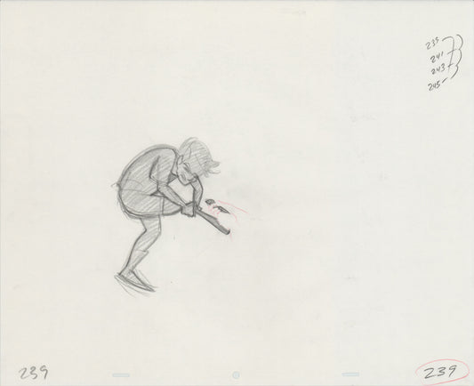 Hook Steven Spielberg and Amblin Production Animation Cel Drawing of Peter Pan's Shadow 1991 8-680