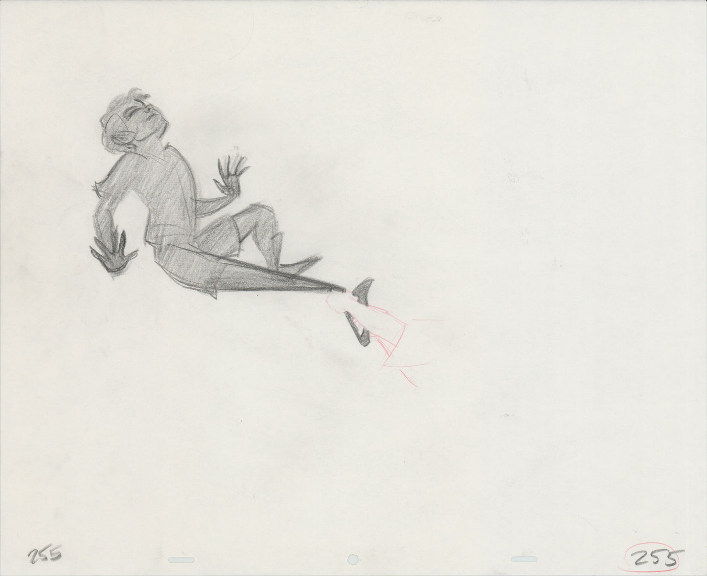 Hook Steven Spielberg and Amblin Production Animation Cel Drawing of Peter Pan's Shadow 1991 8-686