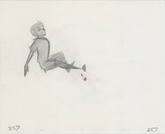 Hook Steven Spielberg and Amblin Production Animation Cel Drawing of Peter Pan's Shadow 1991 8-687