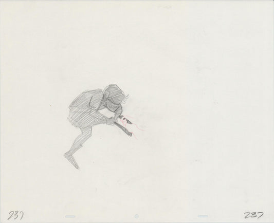 Hook Steven Spielberg and Amblin Production Animation Cel Drawing of Peter Pan's Shadow 1991 8-688