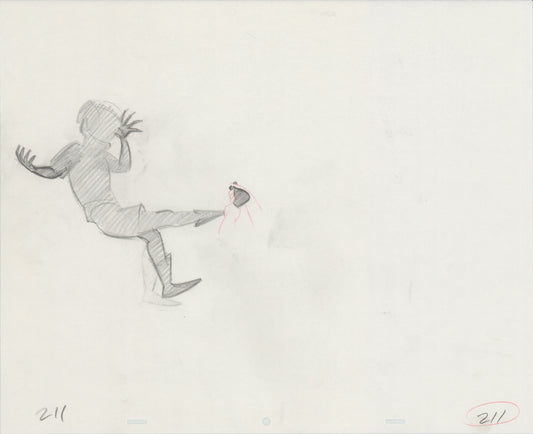 Hook Steven Spielberg and Amblin Production Animation Cel Drawing of Peter Pan's Shadow 1991 8-690