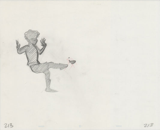 Hook Steven Spielberg and Amblin Production Animation Cel Drawing of Peter Pan's Shadow 1991 8-691