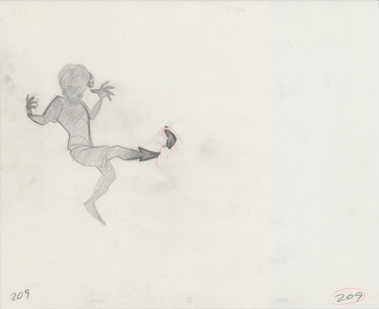 Hook Steven Spielberg and Amblin Production Animation Cel Drawing of Peter Pan's Shadow 1991 8-692