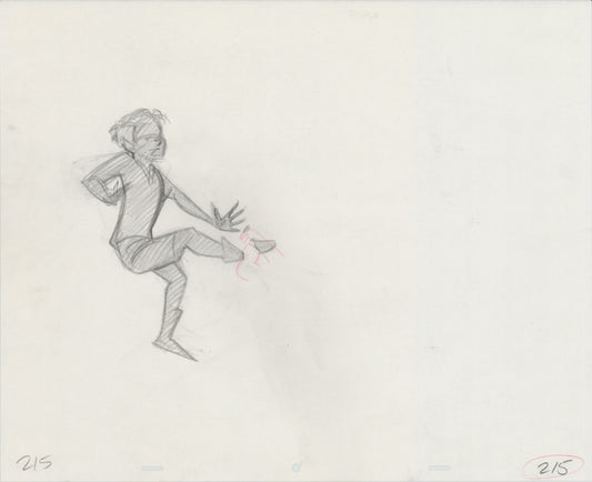 Hook Steven Spielberg and Amblin Production Animation Cel Drawing of Peter Pan's Shadow 1991 8-695