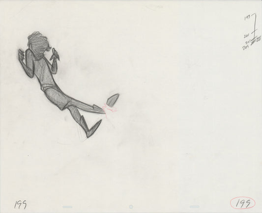 Hook Steven Spielberg and Amblin Production Animation Cel Drawing of Peter Pan's Shadow 1991 8-700