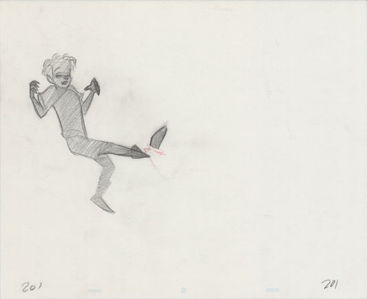 Hook Steven Spielberg and Amblin Production Animation Cel Drawing of Peter Pan's Shadow 1991 8-701