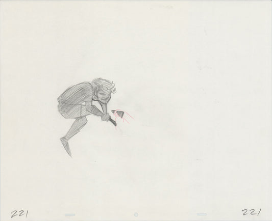 Hook Steven Spielberg and Amblin Production Animation Cel Drawing of Peter Pan's Shadow 1991 8-703