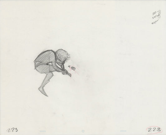 Hook Steven Spielberg and Amblin Production Animation Cel Drawing of Peter Pan's Shadow 1991 8-704