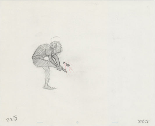 Hook Steven Spielberg and Amblin Production Animation Cel Drawing of Peter Pan's Shadow 1991 8-705