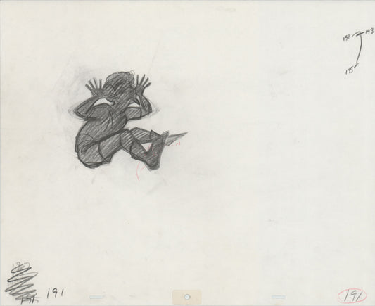 Hook Steven Spielberg and Amblin Production Animation Cel Drawing of Peter Pan's Shadow 1991 8-709