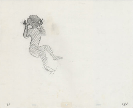 Hook Steven Spielberg and Amblin Production Animation Cel Drawing of Peter Pan's Shadow 1991 8-713